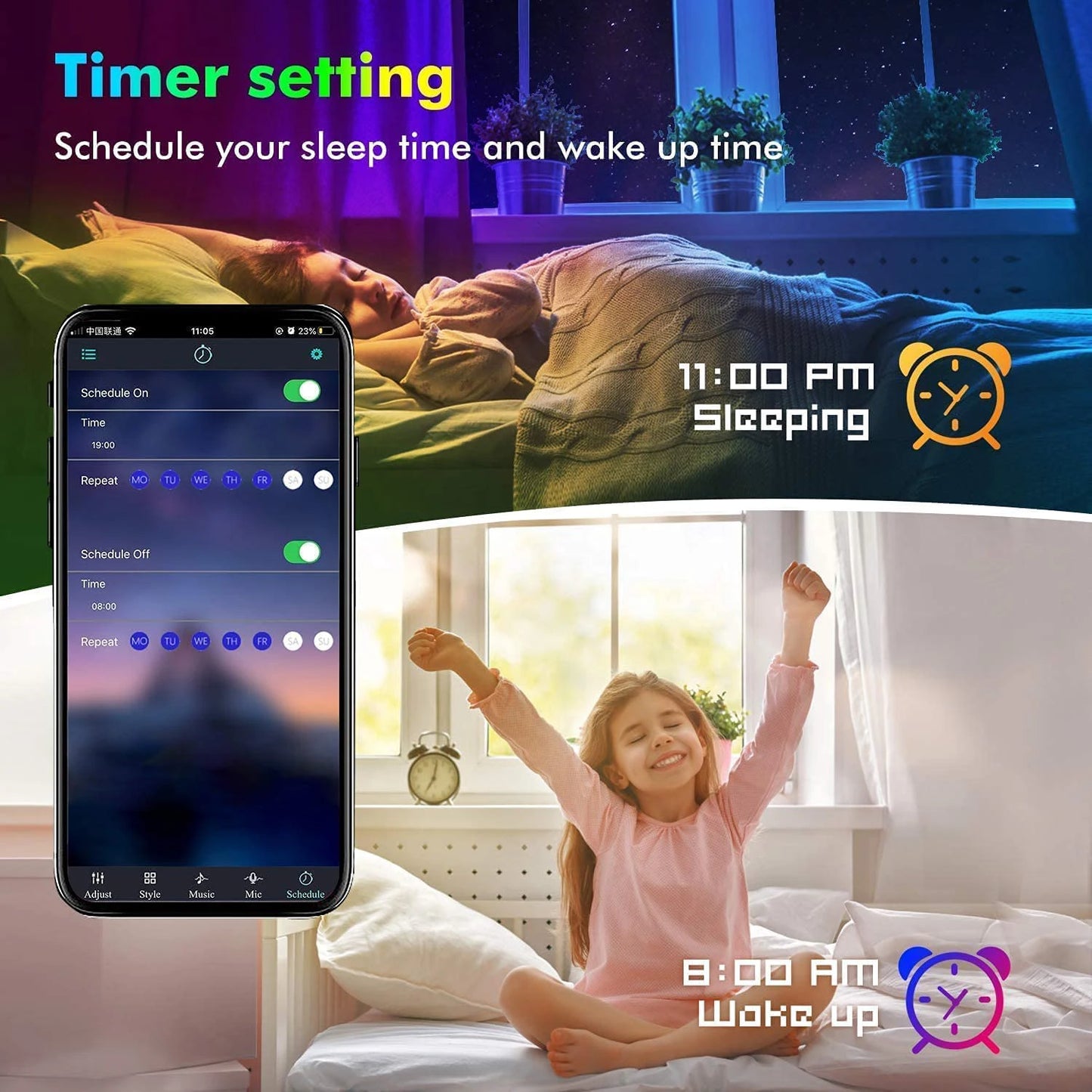 LED Strip Lights 10m 20m 30m Music Sync RGB Led Strip Tape Lights for Room Home Party Decoration TV Backlight Felxible Ribbon