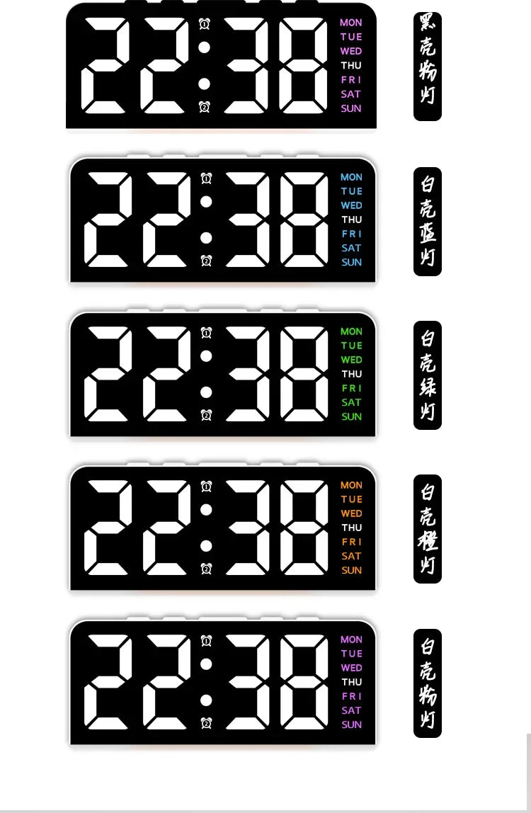 LED Digital Clock with Date, Temp, Alarm & Night Light - Multifunctional Desk Clock for Home, Office, Bedroom