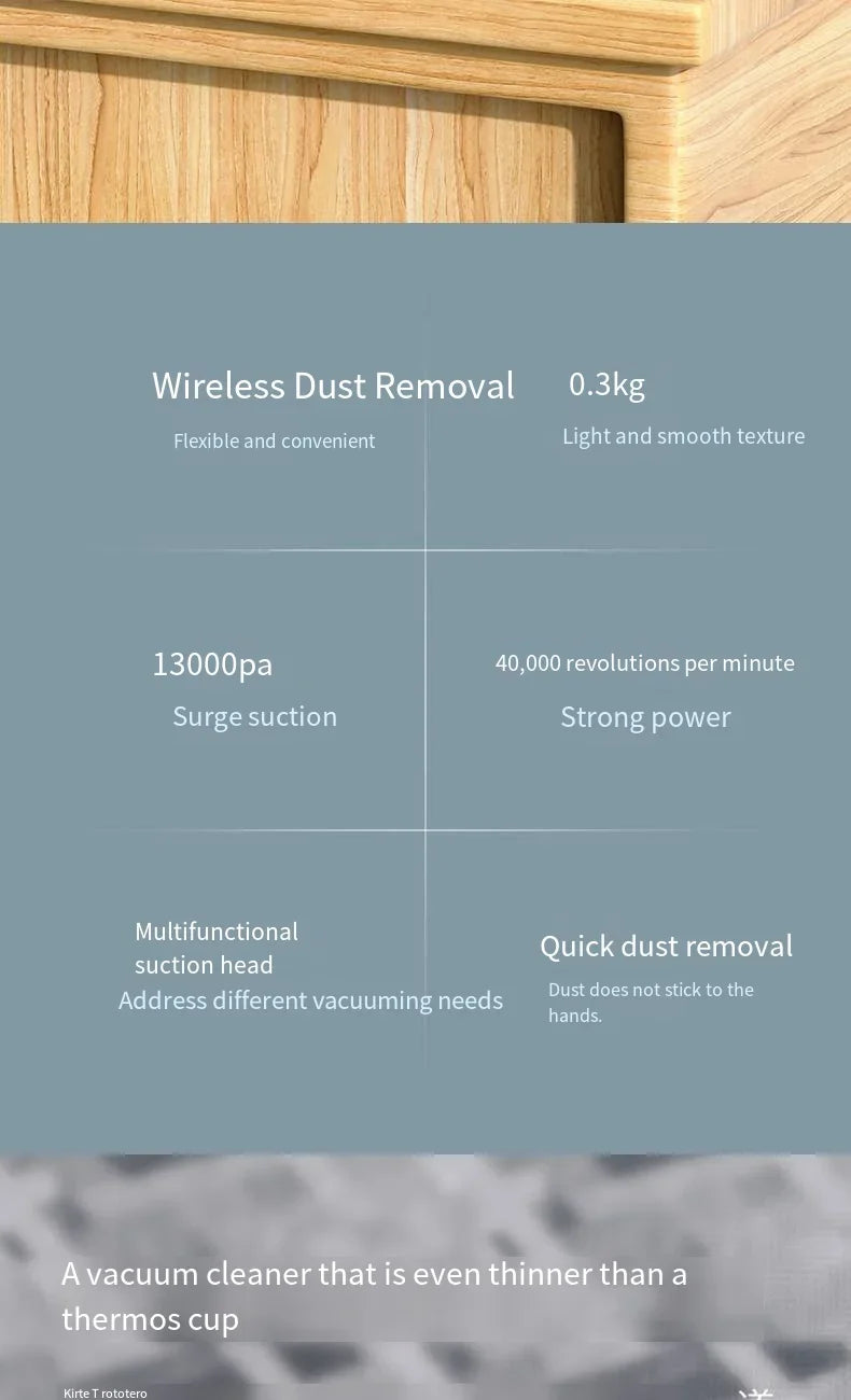 Vacuum Cleaner Mini Car Cleaning Powerful Suction Handheld Car Vacuum Cleaner Rechargeable for Car and Home Auto Vacuum Cleaner