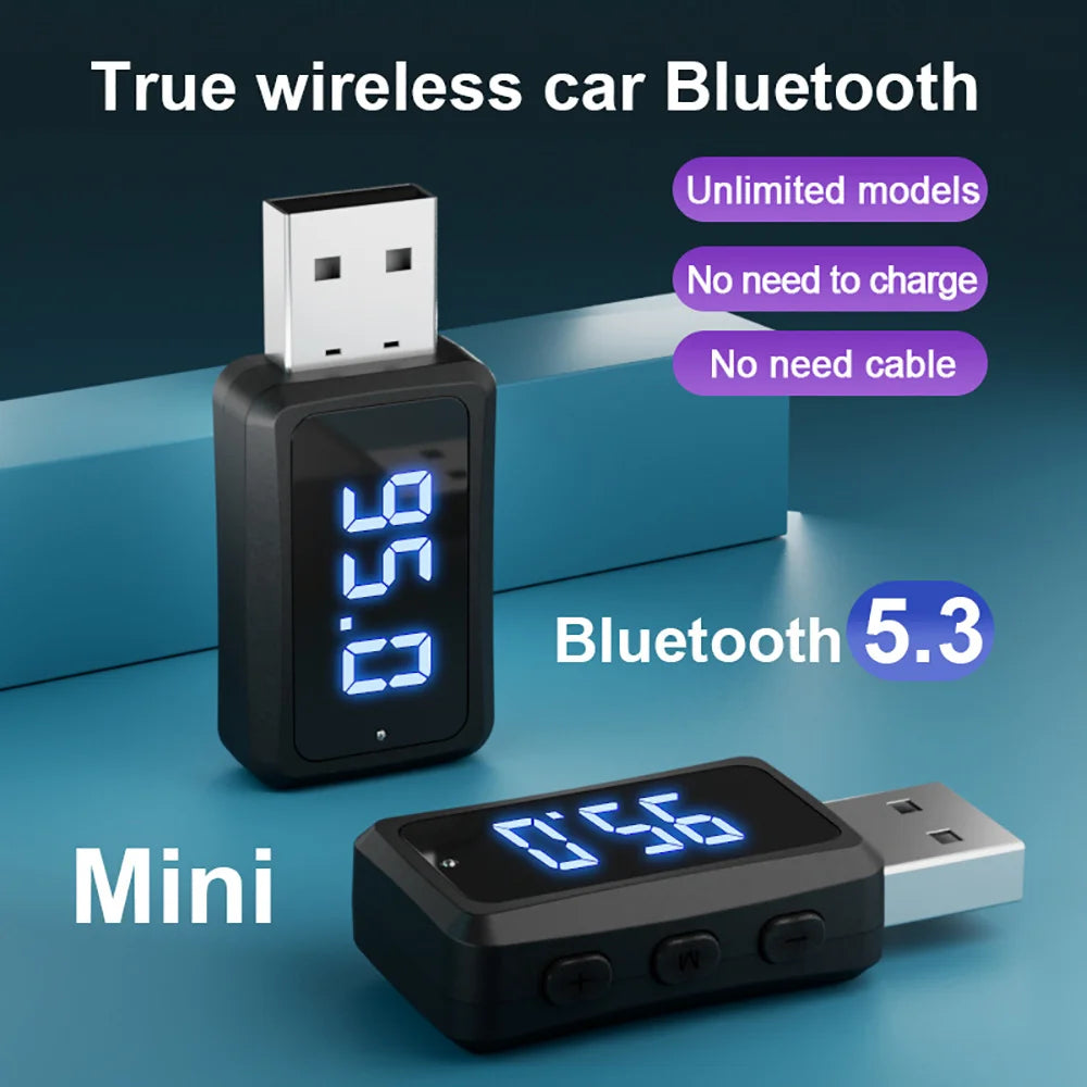 Bluetooth 5.3 Car FM Transmitter Receiver Mini USB Power Wireless Auto Audio Car Adapter Handsfree Call Car Auto Accessories