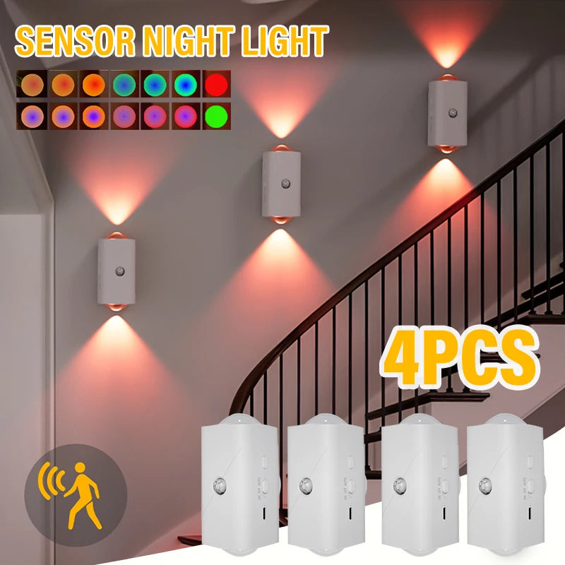 LED Smart Sensor Night Light with Smart Motion Sensor and Light Control Sensor, RGB Ambiance, USB Charging, Magnetic Design