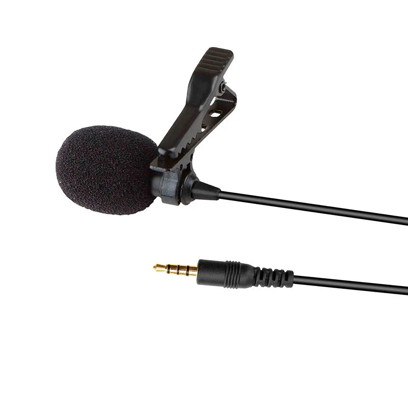 3.5Mm Omnidirectional Microphone Clip Portable Microphone 1.5m Wired Condenser Clip-on Lapel Mic Mini Audio Mic For Phone