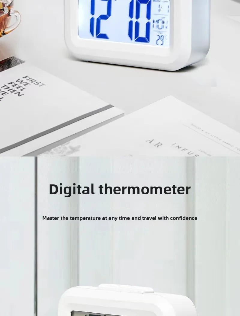 Digital Led Clock Alarm Clock Digital Clock With Bright Screen Snooze Function Calendar Display For Bedroom Home Offices Desk