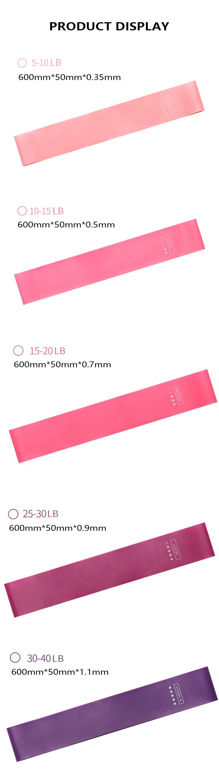 1Set Elastic Bands For Fitness Resistance Bands Exercise Gym Strength Training Fitness Sport Crossfit Workout Equipment