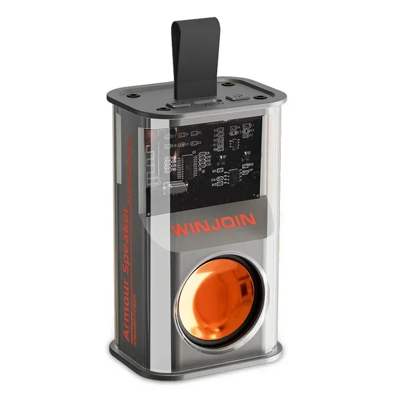 Bluetooth Speaker New Transparent Mech Audio TWS Two-Machine interconnection Rhythm Breathing Light 360° Stereo Surround