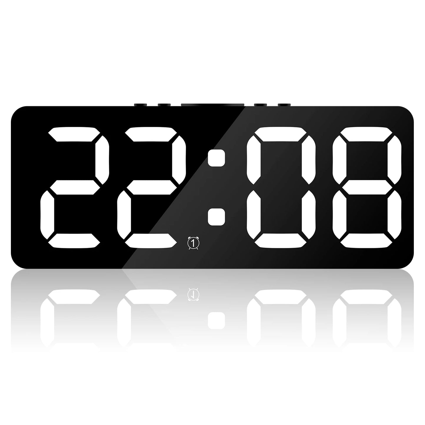 Digital Alarm Clock Large LED Display Alarm Clock 5Level Brightness Dimmable Clock with USB Charging Ports Adjustable Desk Clock
