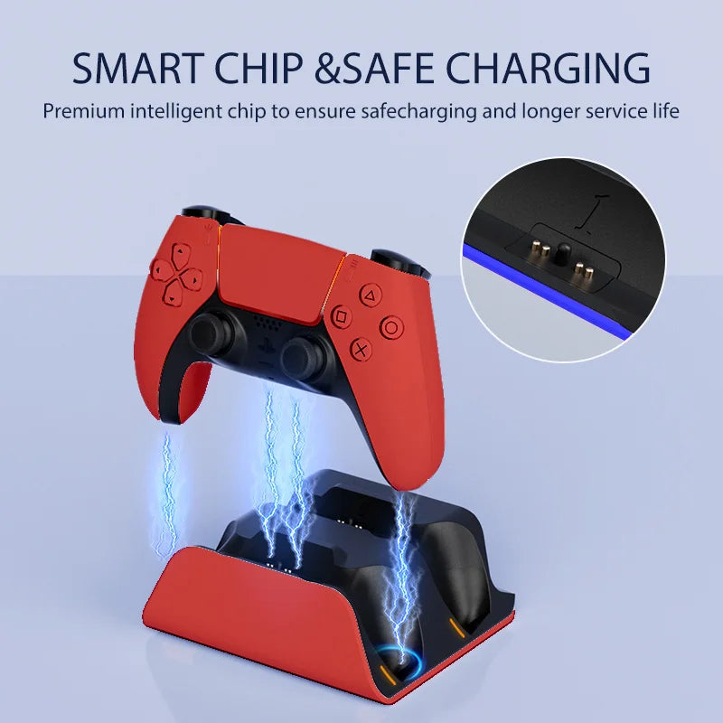Fast Charging Dock for PS5 Controllers Dual Wireless Gamepad Charger Station PlayStation 5 Charging Stand Accessories