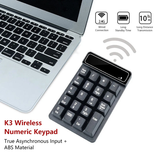 Wireless Digital Keypad With Mechanical Feel 19 Keys 2.4G Mini Keyboard Waterproof Ergonomic Multi System Compatibility Keyboard