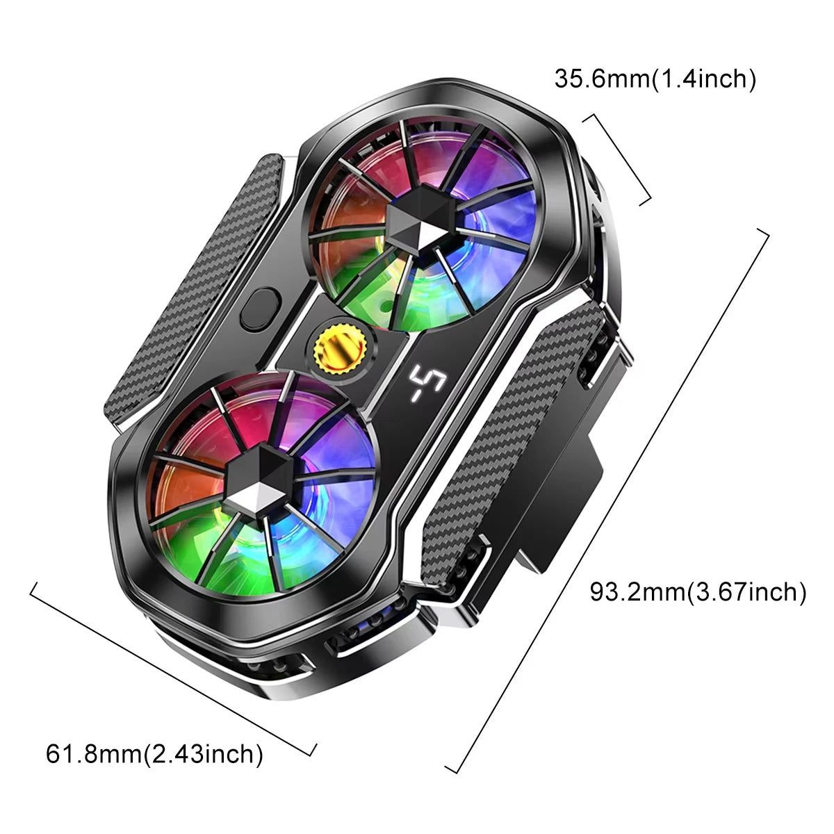 Mobile Phone Cooler Silent Semiconductor Dual Fan Cooling Phone Heating Outdoor Live Streaming Mobile Gaming E-Sports Cooling