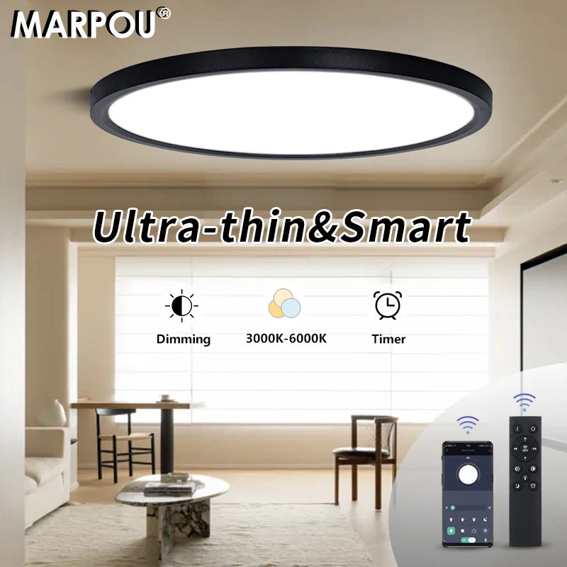 Smart Led Ceiling Lights 20Inch Large APP Remote Control Dimmable Ultra thin Smart Lamp For Living Room Bedroom Led Lights
