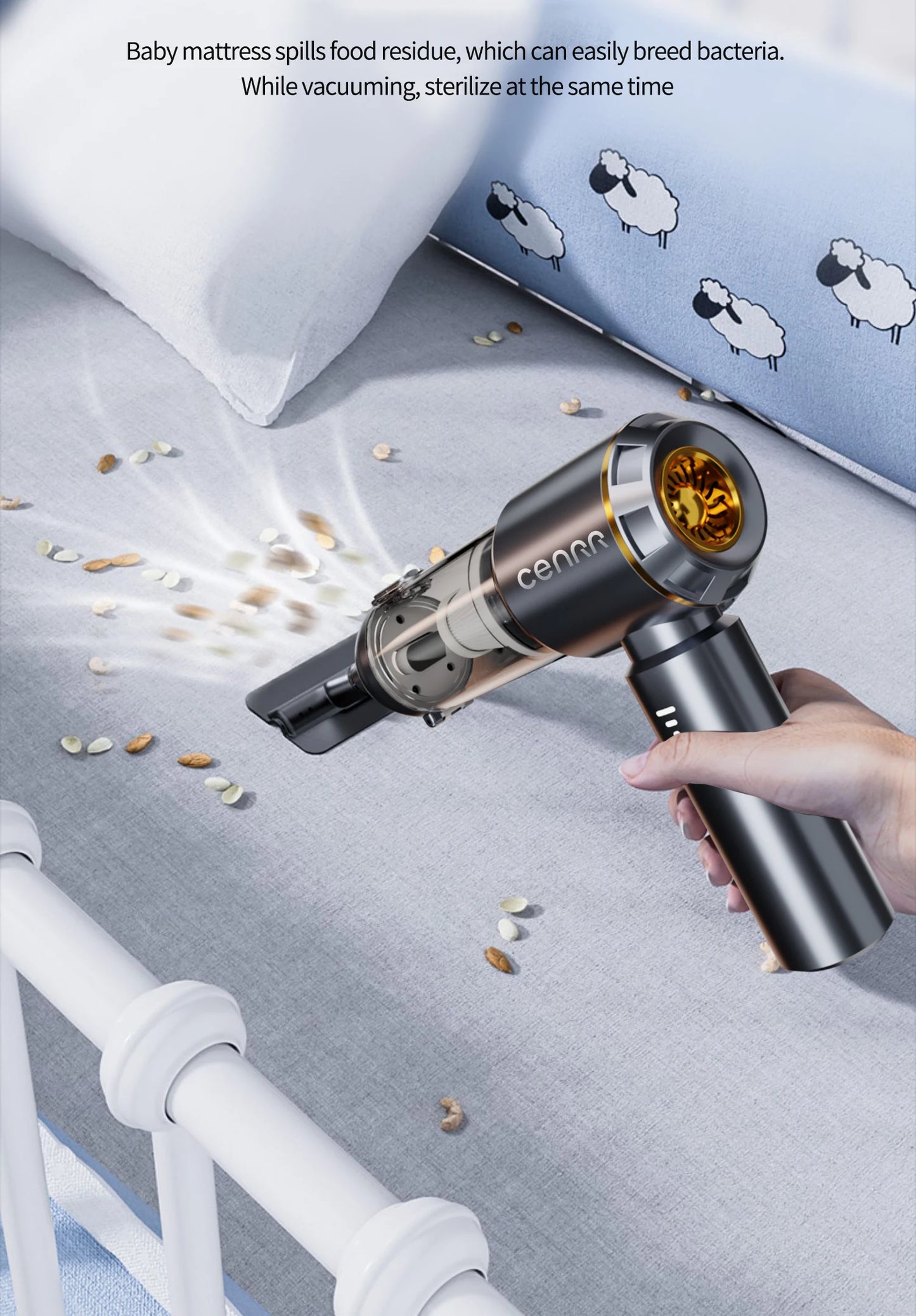 CENRR Mini Car Vacuum Cleaner Cordless Powerful Wireless Car Cleaner HandHeld Portable Vacuum Cleaner Cleaning Machine