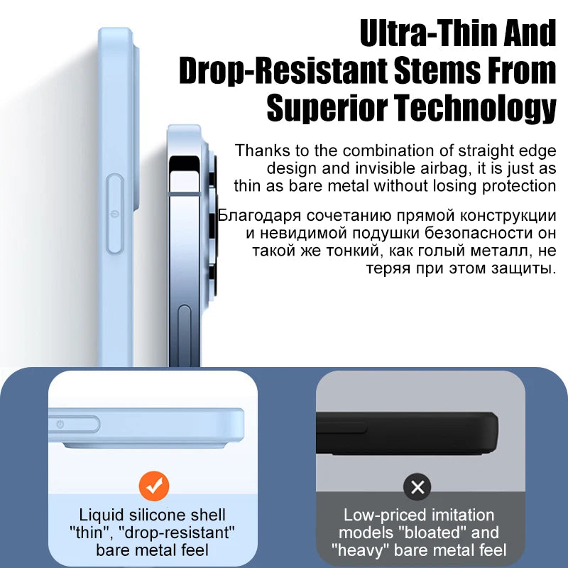 Original Matte Silicone Magnetic Case For iPhone 15 13 11 12 14 16 Pro Max Plus Magsafe Cases Wireless Charge Cover Accessories