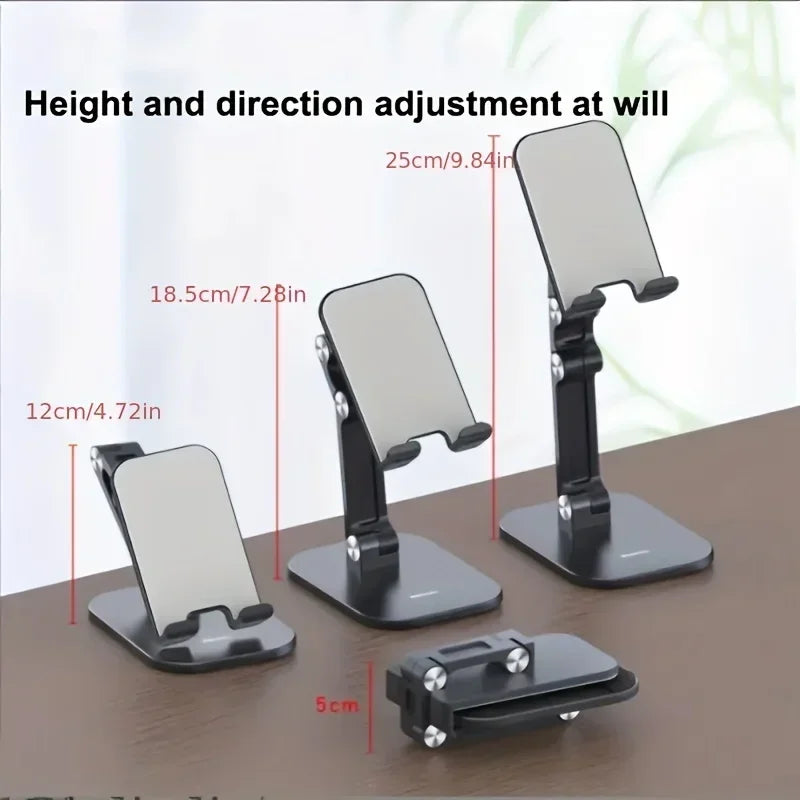 Three Sections Foldable Desk Mobile Phone Holder For iPhone iPad Tablet Flexible Table Desktop Adjustable Cell Smartphone Stand