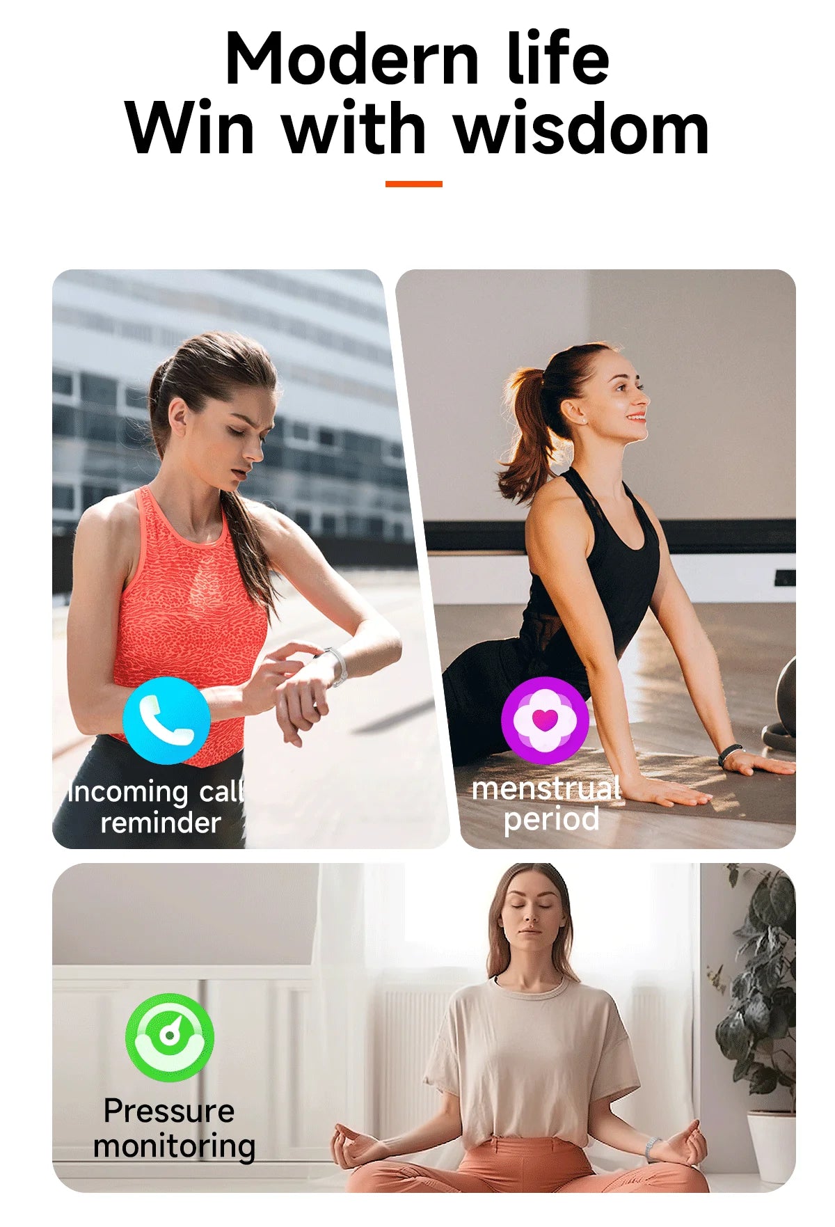 Brand New Smart Wearable Fitness tracker Women Heart rate Sleep Blood oxygen Pressure Monitoring Sports Pedometer Smart Bracelet