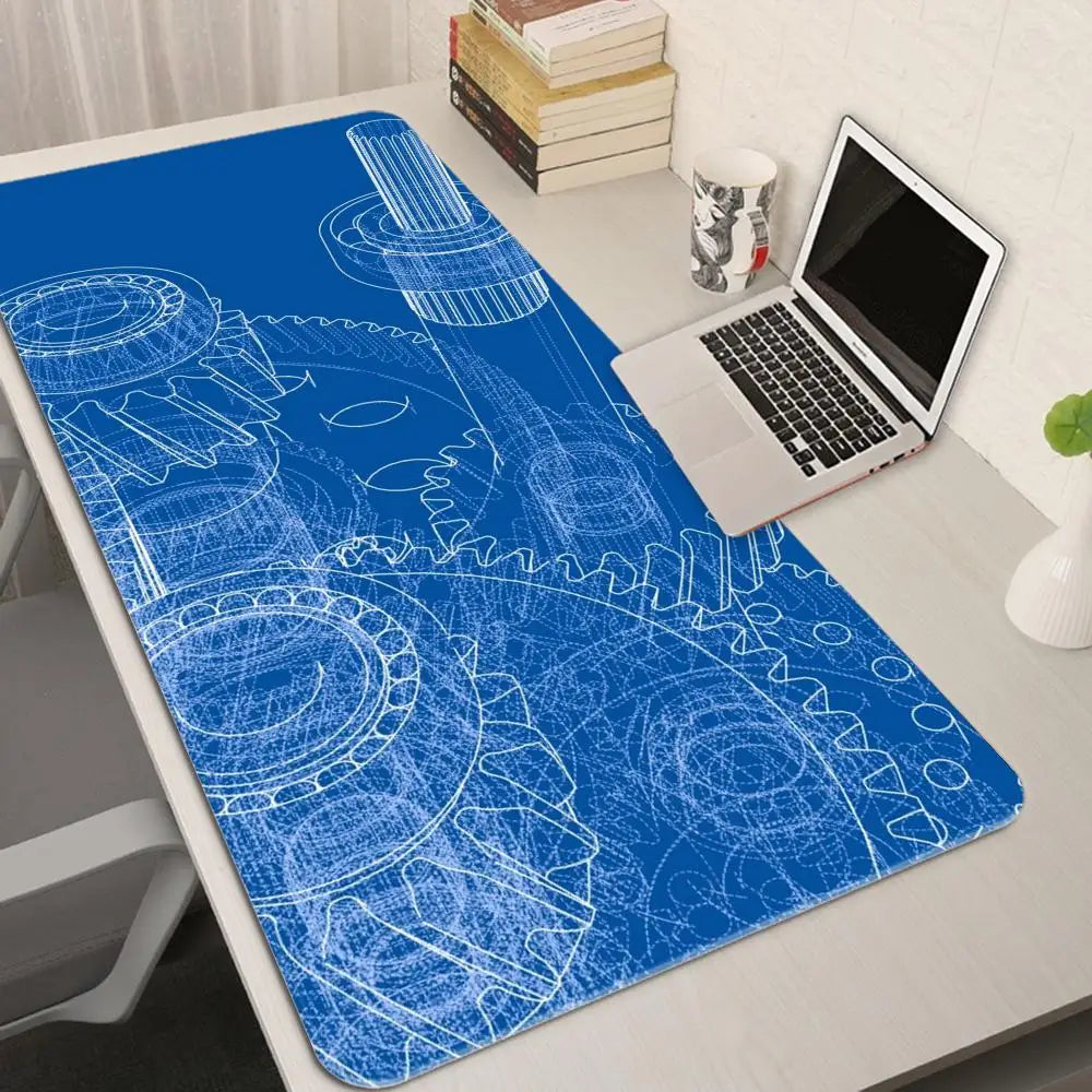 Mouse Pad Gaming Accessory Mechanical Drawings Home Large HD Mousepad XXL MousePads Natural Rubber Carpet Non-Slip Table Mat
