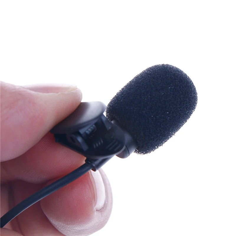 1Pcs PC Microphone With Clip 3.5mm Mini Studio Speech Mic Microphone Clip For PC Desktop Notebook 1.5M