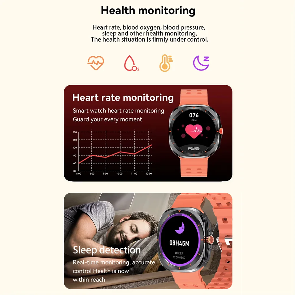 G.L Wear 2025 New Smartwatch for Men Heart Rate Monitoring Bluetooth Calling Fitness Tracking Pedometer Men's Smartwatch