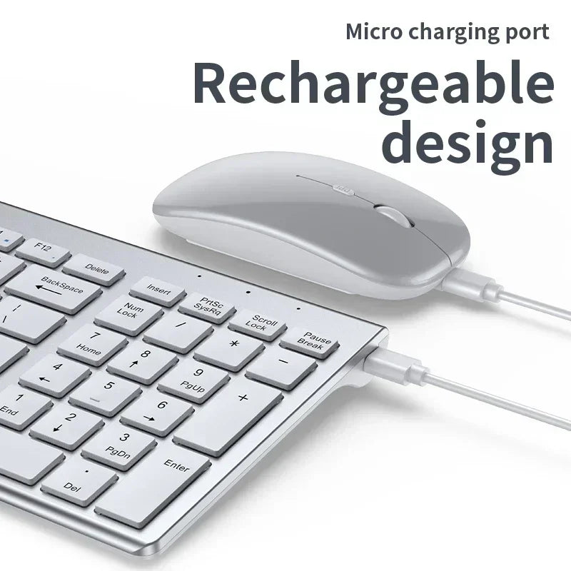 Wireless Keyboard Mouse Bluetooth 5.0 2.4G Combo Rechargeable Full Size Wireless Keyboard For Notebook Laptop Tablet iPad PC