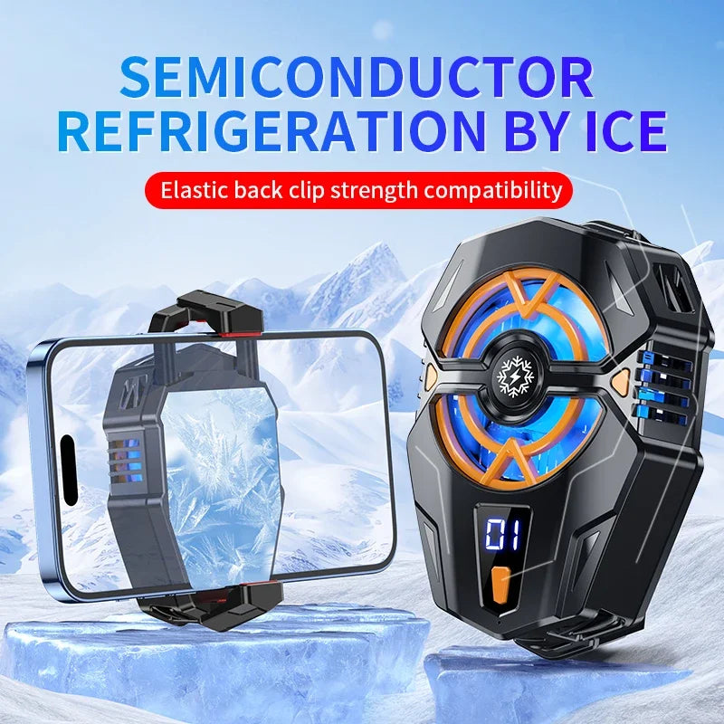 Cooler Gaming Universal Phone Cooling Fan 3 Modes Mobile Phone Radiator for iPhone 15 Android 4.5 to 7 inch Phone Live Streaming