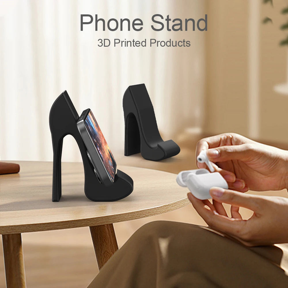 High-heel phone stand - Plastic - Durable and unbreakable. Three colors suitable for desktop, office, etc
