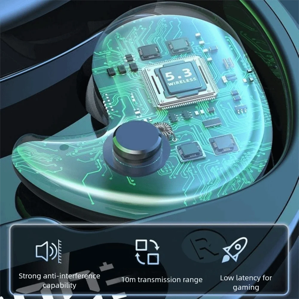 Bluetooth 5.3 Bluetooth Earphones LED Display Noise Reduction Wireless Headphones HIFI Stereo Waterproof