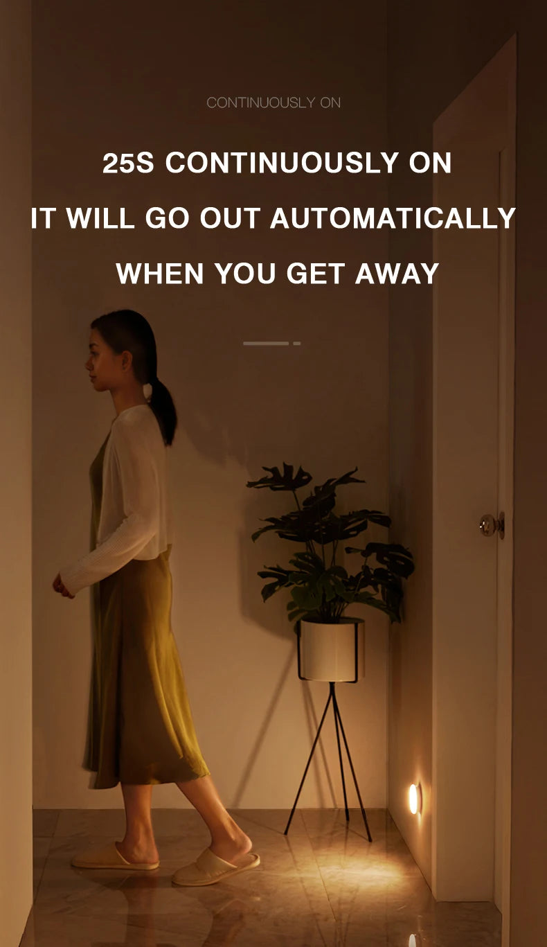 Motion Sensor LED Night Light USB Rechargeable Night Lamp for Kitchen Bedroom Stairs Hallway Cabinet Light Wireless Closet Light