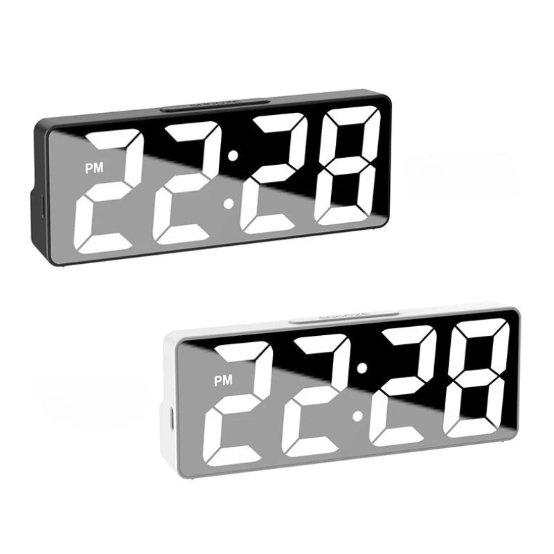 Digital Alarm Clock LED Large Digital Display Multi-Set Alarm Clock Features Desktop, LED Mirror Electronic Clocks
