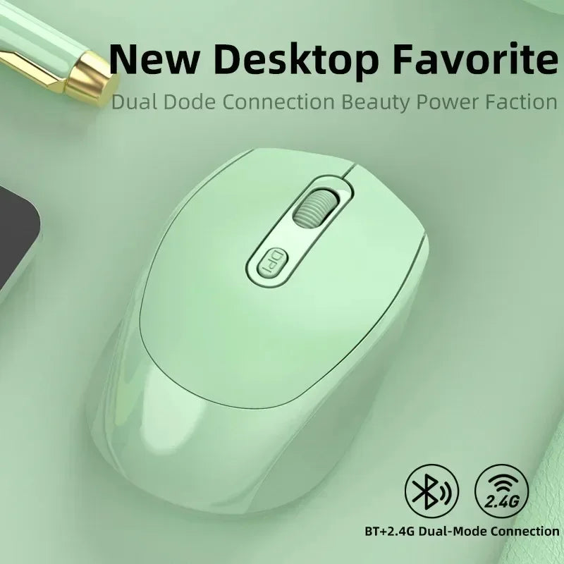 Wireless Mouse, Ergonomic Bluetooth-compatible with 2.4GHz Dual Mode Computer Mouse, with USB receiver, For Laptop PC Notebook