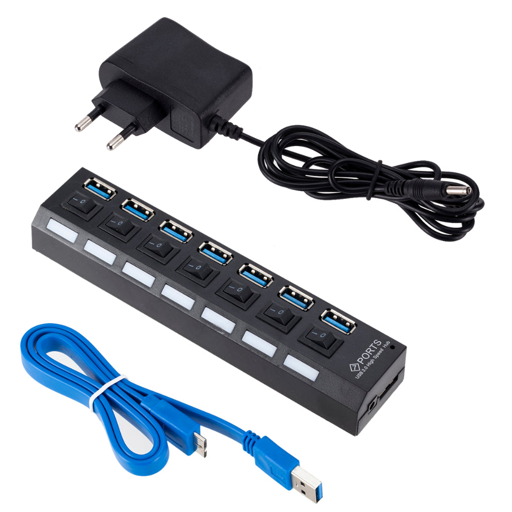 USB 3.0 Hub USB HUB Splitter Multi USB 3.0 Hub Multiple 4/7 Port Hub Splitter With Power Adapter Computer Accessories Hub For PC