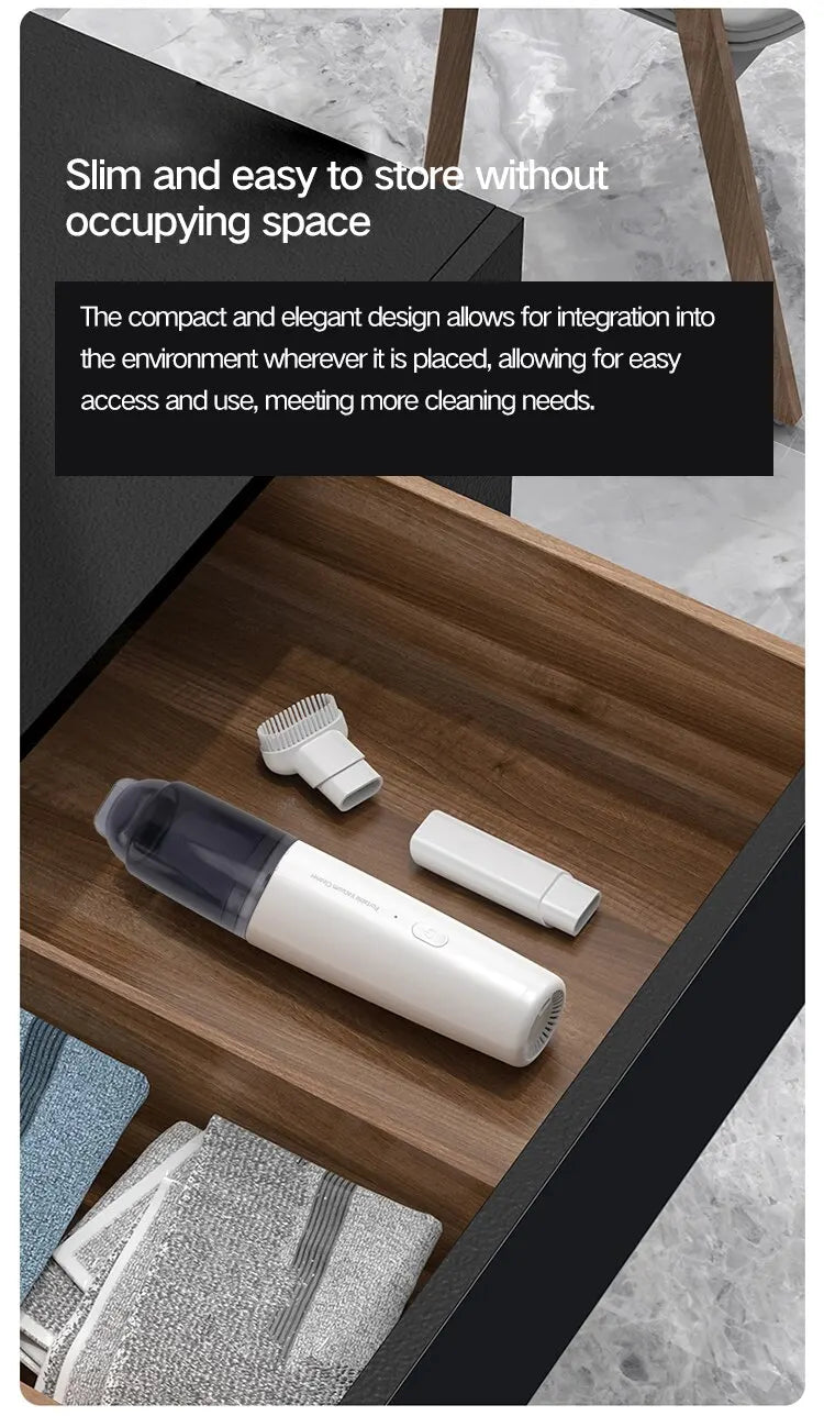 Vacuum Cleaner Mini Car Cleaning Powerful Suction Handheld Car Vacuum Cleaner Rechargeable for Car and Home Auto Vacuum Cleaner
