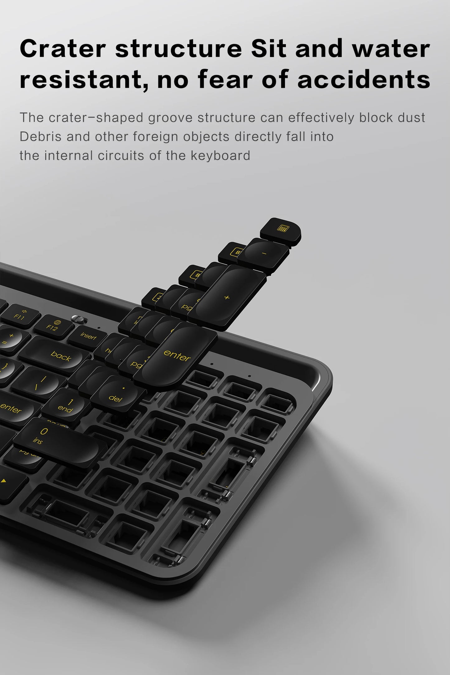 Wireless Gaming Keyboard Full-Sized 105 Key Silent 2.4GHz&Bluetooth Connection Multimedia Keys Compatible with PC Laptop Desktop