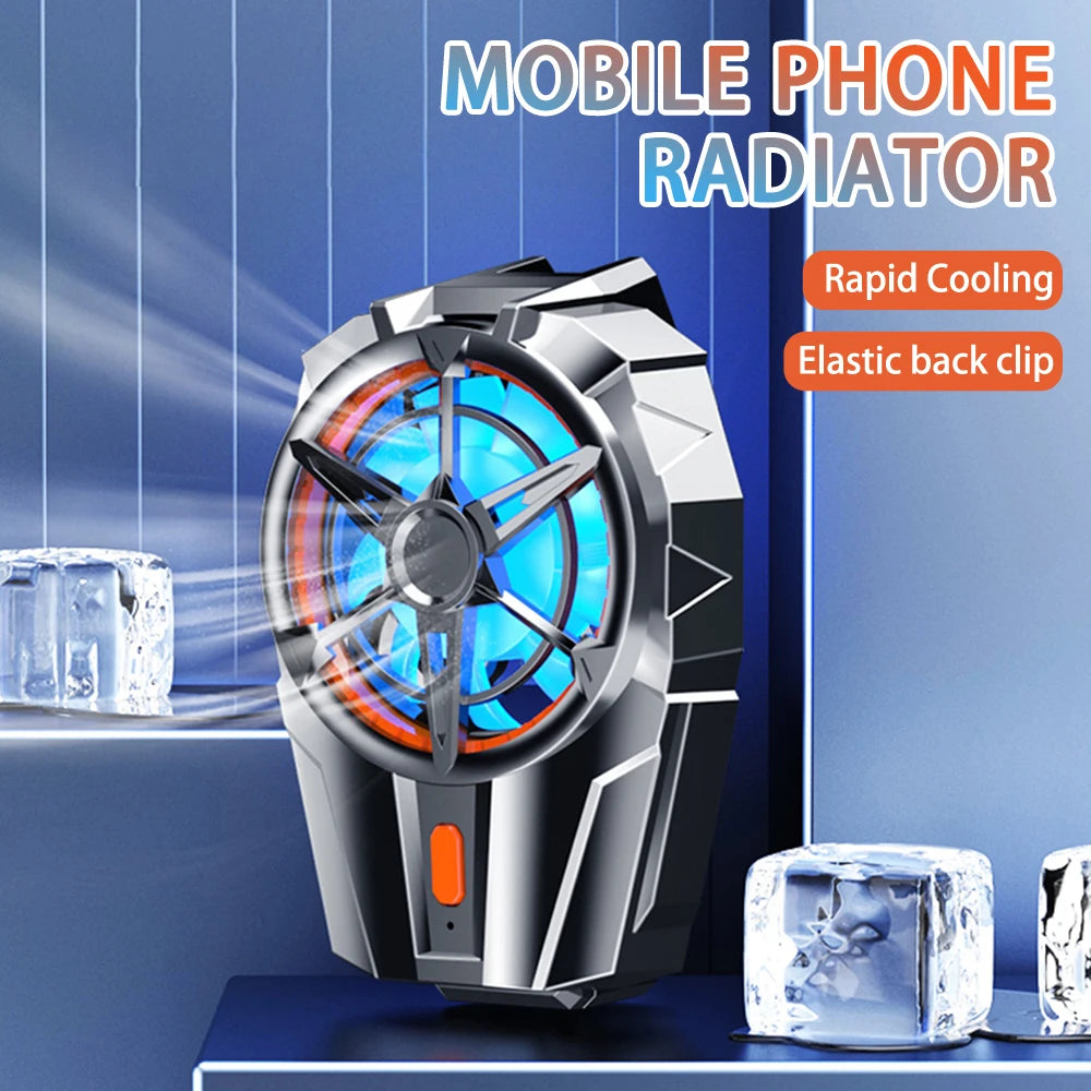 X52 Phone Cooling Fan Mobile Radiator Portable Mini Back-clip Gaming Radiators Three Speed Adjustable Cell Phone Fans Cooler