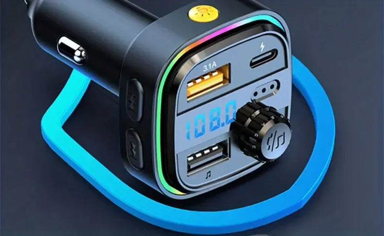 Bluetooth 5.0 FM Transmitter Handsfree Car Radio Modulator MP3 Player With 22.5W USB Super Quick Charge Adapter for Car