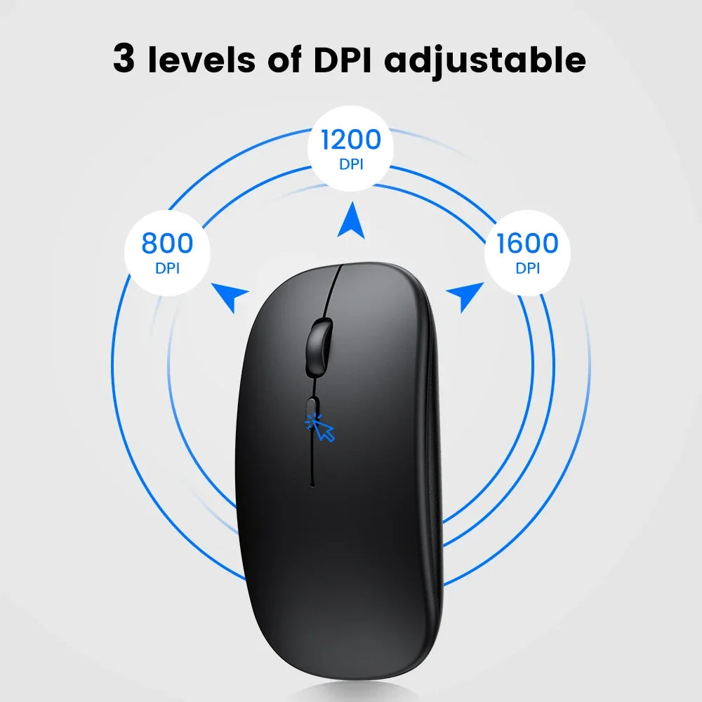 Wireless Mouse Bluetooth-Compatible Gaming Mouse (Dual Mode:BT+2.4Ghz) Ergonomic Rechargeable Mice for PC/Laptop/Macbook  ﻿