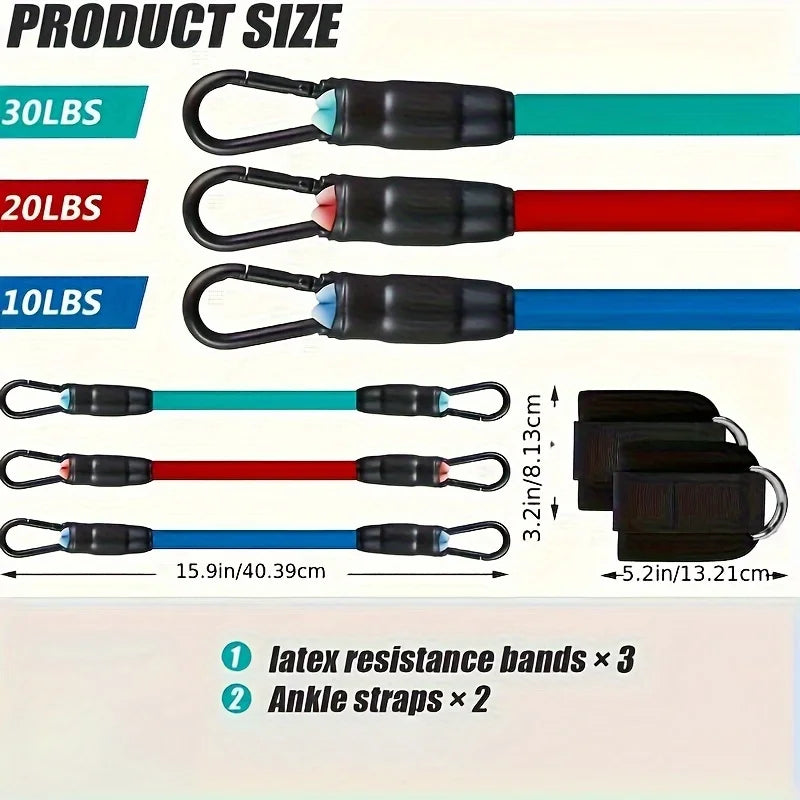Ankle Straps Resistance Bands Set Fitness Workout Exercise Equipment Ankle Weight Yoga Elastic Fitness Band For Gym Man Woman