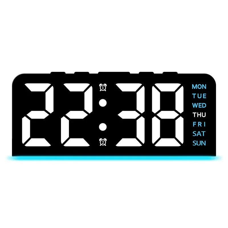 LED Digital Clock with Date, Temp, Alarm & Night Light - Multifunctional Desk Clock for Home, Office, Bedroom