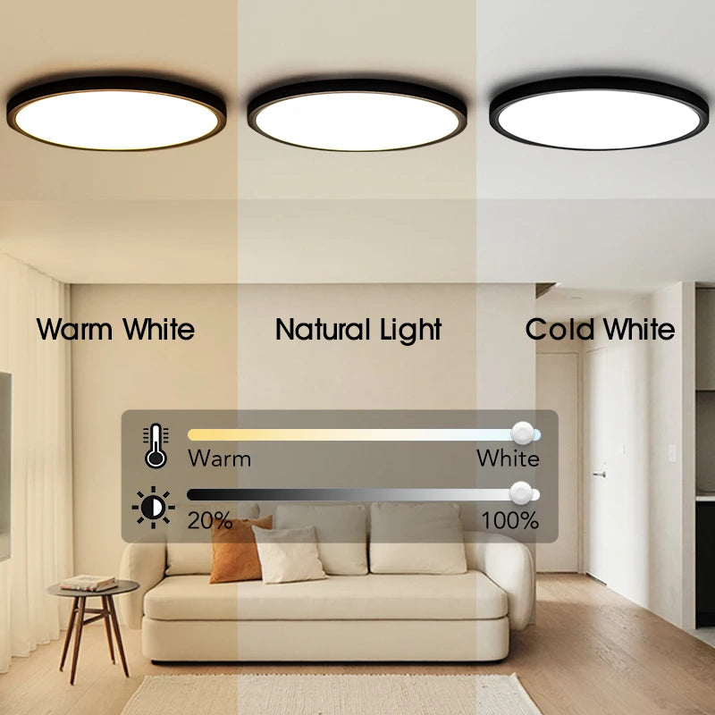 Smart Led Ceiling Lights 20Inch Large APP Remote Control Dimmable Ultra thin Smart Lamp For Living Room Bedroom Led Lights