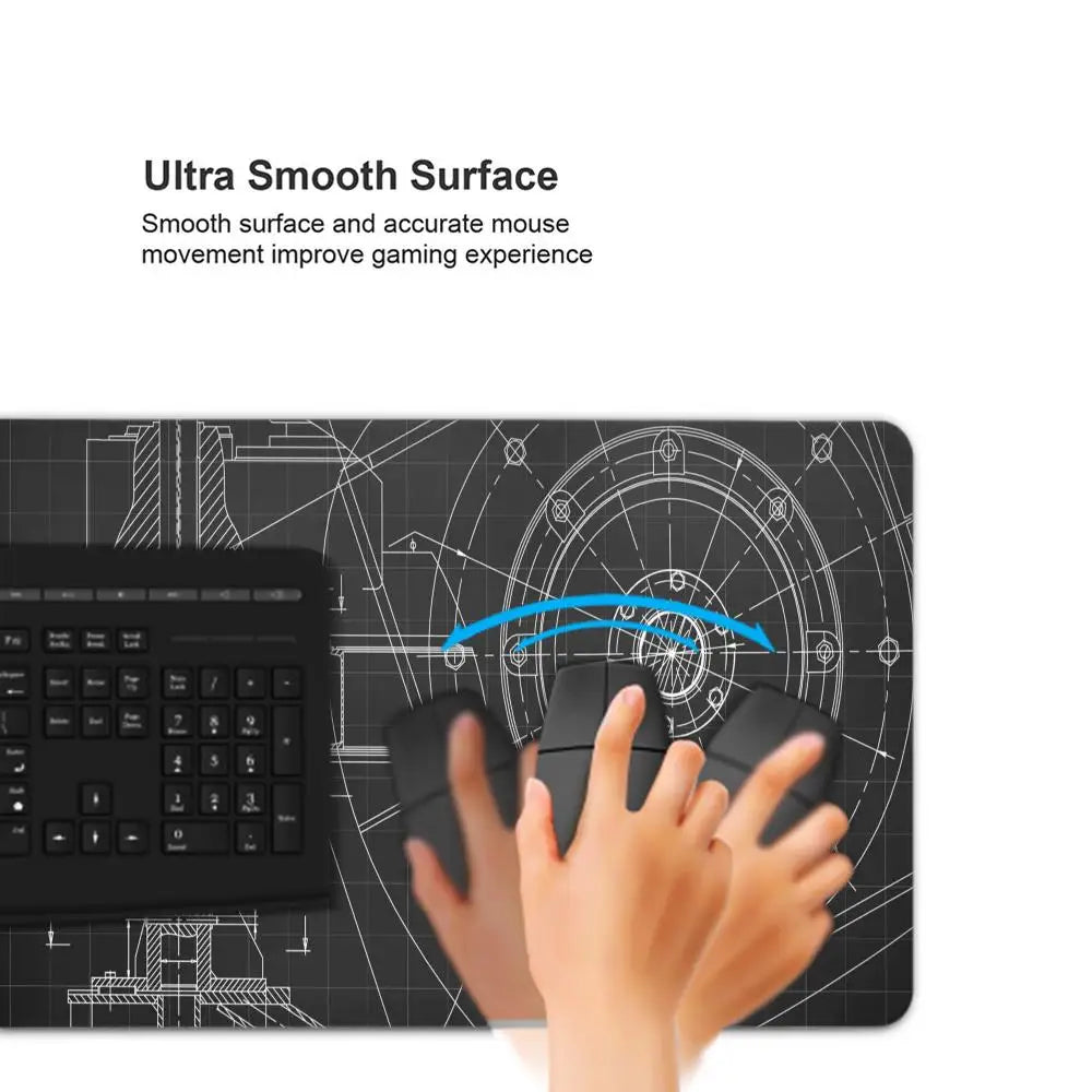 Mouse Pad Gaming Accessory Mechanical Drawings Home Large HD Mousepad XXL MousePads Natural Rubber Carpet Non-Slip Table Mat