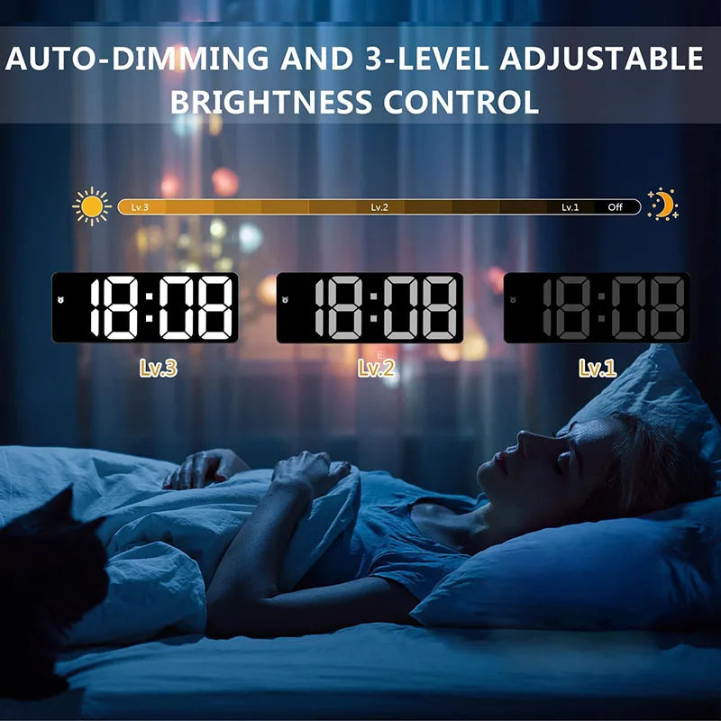 LED Digital Alarm Clock Portable Travel Clock for Bedroom Office  Kitchen Easy to Read Home Decor Battery Mains Powered