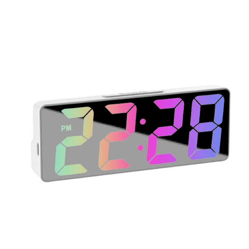 LED Digital Clock Saving Energy Alarm Clock Electronic Desktop Clock With Temperature Display Adjustable Brightness 12/24 Hours