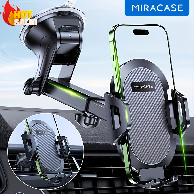 Miracase 3-in-1 Car Phone Mount - Super Suction Dashboard & Air Vent Holder with Telescopic Arm, Adjustable Cradle for All Phones, Quick Release, Durable Metal Hooks - Perfect Christmas Gift