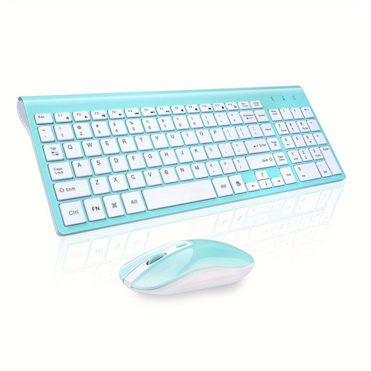 cimetech Wireless Keyboard and Mouse Combo, Compact Full Size Wireless Computer Keyboard and Mouse Set 2.4G Ultra-Thin Sleek Design for Windows, Computer, Desktop, PC, Notebook, Laptop