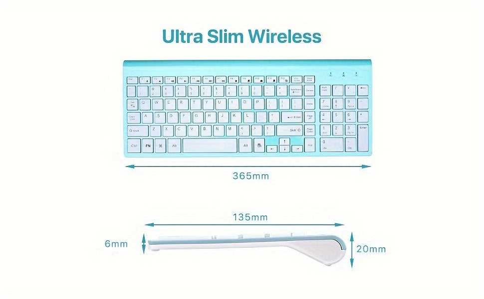 cimetech Wireless Keyboard and Mouse Combo, Compact Full Size Wireless Computer Keyboard and Mouse Set 2.4G Ultra-Thin Sleek Design for Windows, Computer, Desktop, PC, Notebook, Laptop