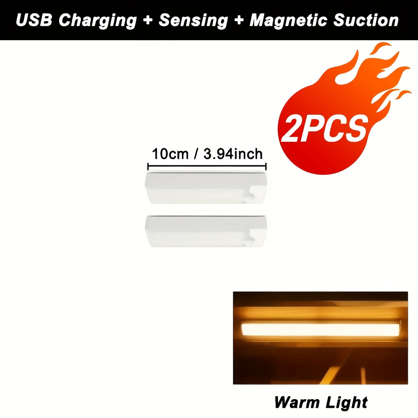 2/6pcs Battery Operated Under Cabinet Lights, Ultra-Bright Wireless Motion Sensor Light Indoor, Smart LED Motion Sensor Lights, Under-Cabinet Lighting, Magnetic Dimmable Closet Lights, Wireless Under Counter Lights For Kitche