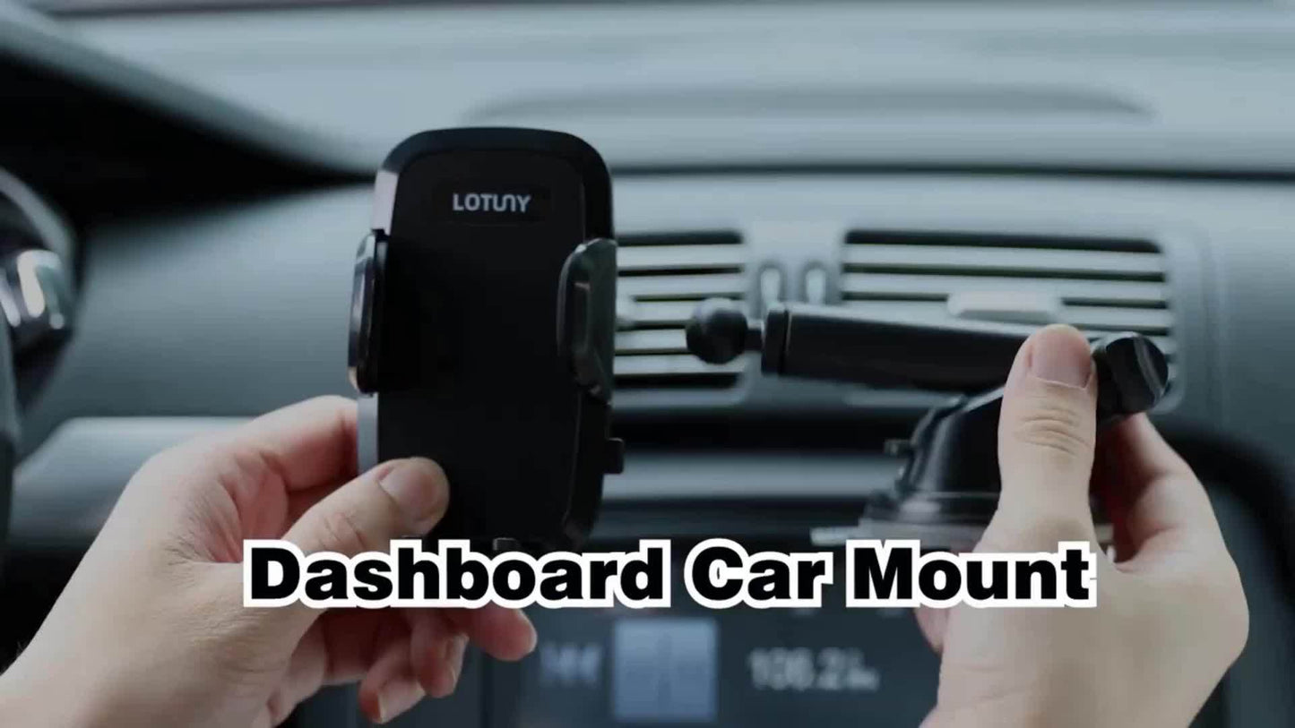 LOTUNY Car Phone Holder, Universal Hands-Free Phone Holders For Car, 3-in-1 Phone Mount For Car Dashboard Air Vent Fit For IPhone Samsung Google And All 4" To 7.2" Phones