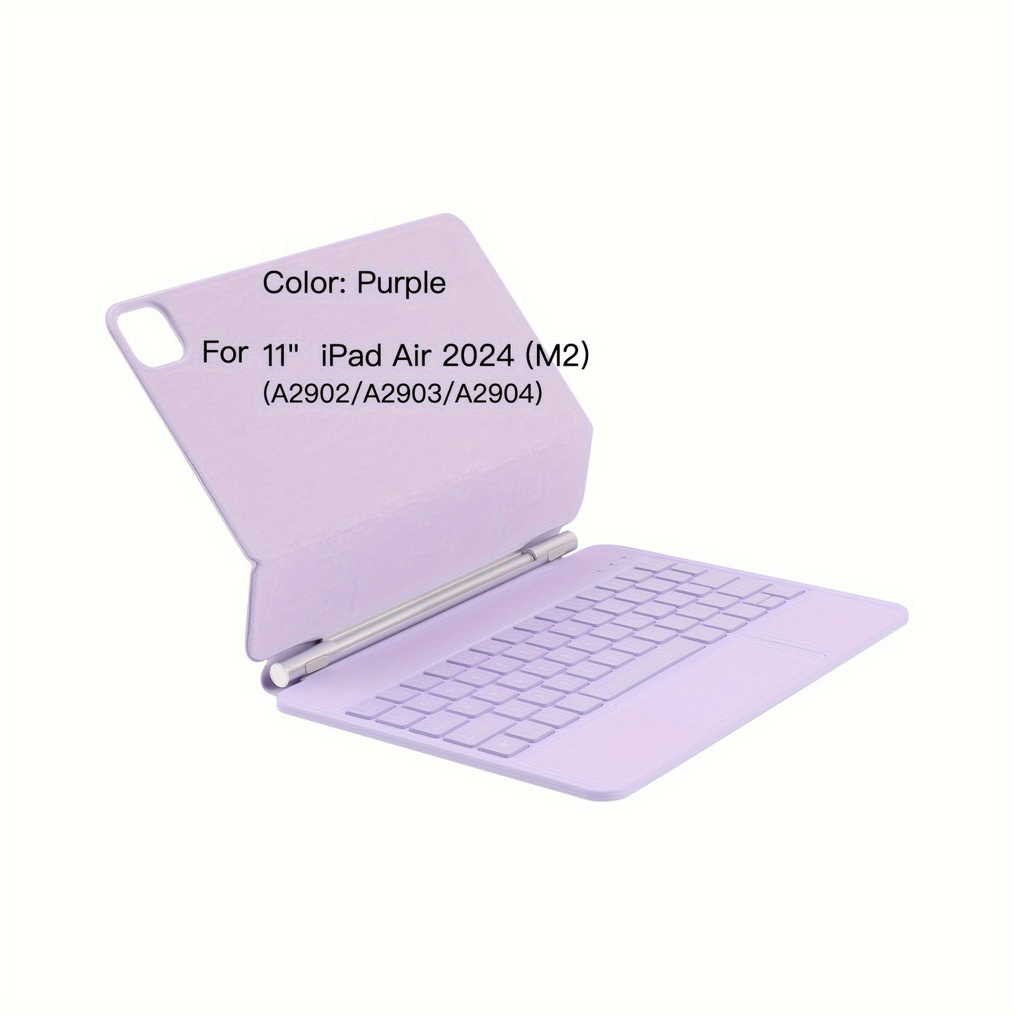 DVWDVW 7-Color Backlit For IPAD Keyboard Case, PU Leather, Magic Magnetic Stand Keyboard For IPad Pro 2024 (M4) With Multi-Touch Trackpad, Floating Design, 7 Colors Backlit, Wireless Keyboard Case