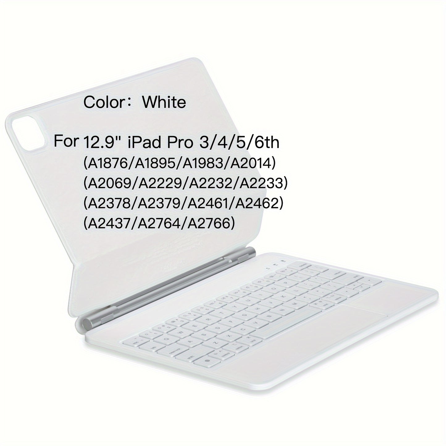 DVWDVW 7-Color Backlit For IPAD Keyboard Case, PU Leather, Magic Magnetic Stand Keyboard For IPad Pro 2024 (M4) With Multi-Touch Trackpad, Floating Design, 7 Colors Backlit, Wireless Keyboard Case
