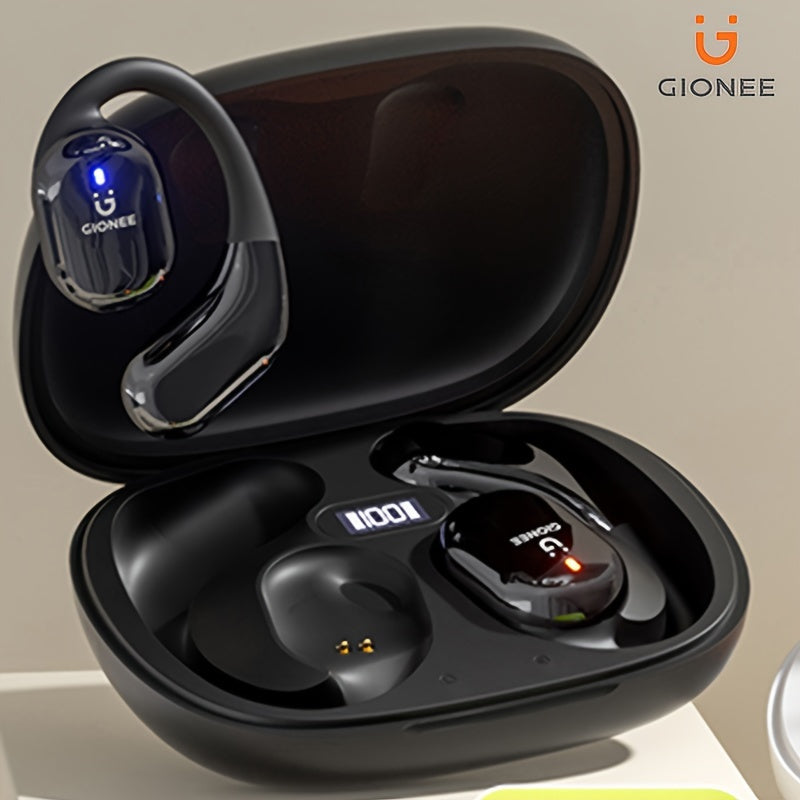 8H Playtime Gionee JL001 Wireless Earbuds - Hi-Fi Sound, Noise Cancellation, 90° Suspension Positioning Earhook, Touch Control with Siri, Detachable Design, Rechargeable Lithium Polymer Battery, and Portable Charging Case