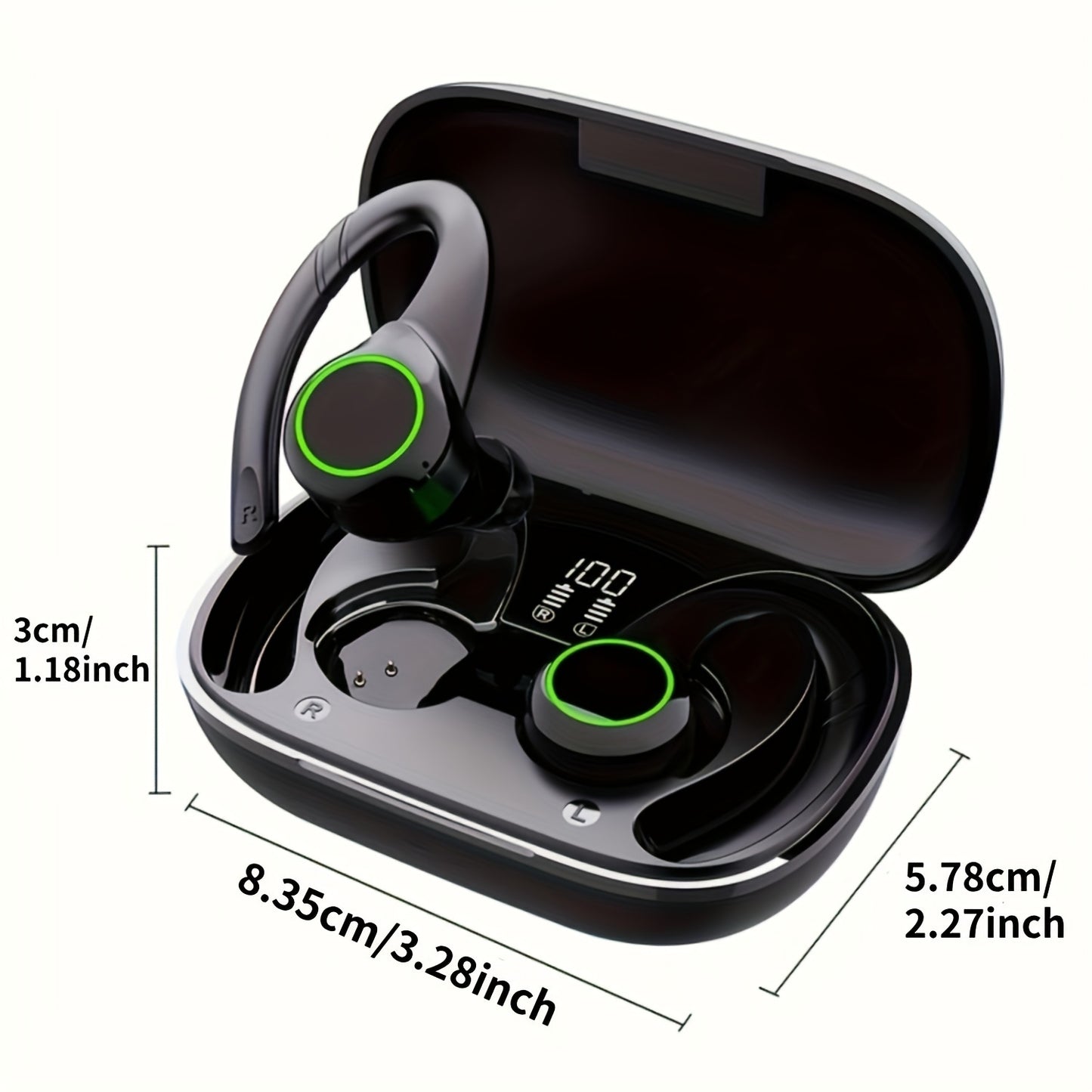 64H Total Playtime Wireless Earbuds - Earbud Headphones with BT V5.3, 4 Built-in Mic, In-Ear Stereo Sound, Sweat-Resistant Design for Sports and Running