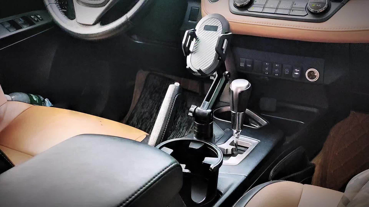 [YWOR 2-in-1 Car Phone Mount] YWOR 2-in-1 Car Cup Phone Mount - Waterproof ABS Design, 360-Degree Rotation, Compatible with iPhone & All Smartphones, Ideal for Car and Travel Use | Adjustable Phone Mount | Durable ABS Materia